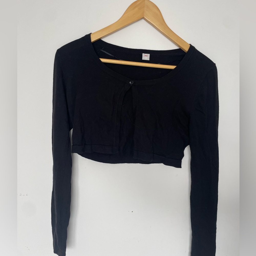Cute one button black cardigan